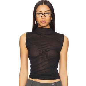 Free People Sheer Black Tank Top